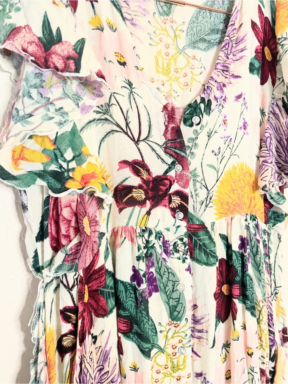 Free People Bonita Floral Ruffle Midi Dress XS - Picture 7 of 14